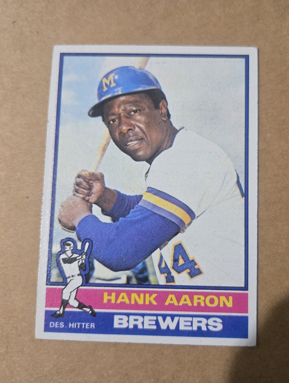 Topps Hank Aaron Brewers Baseball Card - 1976 Topps